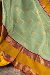 pure zari handwoven kai korvai mulberry silk royal kanjivarm
