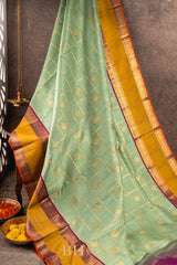 pure zari handwoven kai korvai mulberry silk royal kanjivarm