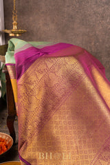 pure zari handwoven kai korvai mulberry silk royal kanjivarm