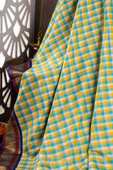 pure zari kai korvai checkered mulberry silk kanjivaram