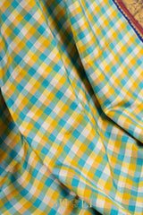 pure zari kai korvai checkered mulberry silk kanjivaram