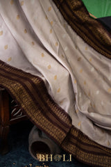 pure zari vintage design twill handwoven korvai kanjivaram silk