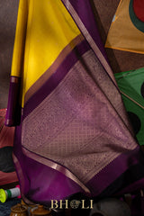 rettai pettu mulberry silk korvai plain body kanjivaram