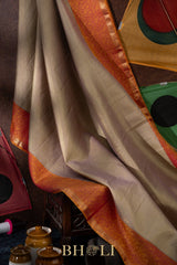 royal pure zari mulberry silk ornate border korvai kanjivaram