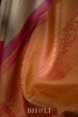 royal pure zari mulberry silk ornate border korvai kanjivaram