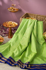 silk by silk kuttu gadwal in violet and green