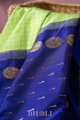 silk by silk kuttu gadwal in violet and green