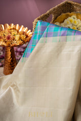 sky blue checkered silk by silk gadwal