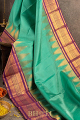 thazhampoo reku border pure zari kai korvai silk kanjivaram