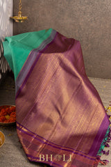 thazhampoo reku border pure zari kai korvai silk kanjivaram