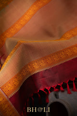 thread work pure mulberry silk korvai kanjivaram