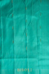 tiffany blue and baby pink kuttu handwoven silk gadwal