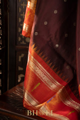 tissue border kuttu silk by silk brown gadwal