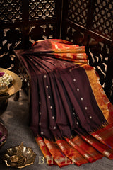 tissue border kuttu silk by silk brown gadwal