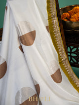 tussar georgette hand embroidered banarasi