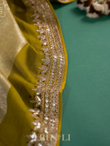 tussar georgette hand embroidered banarasi