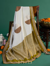 tussar georgette hand embroidered banarasi