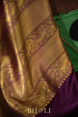 vintage design pure zari checkered mulberry silk kanjivaram