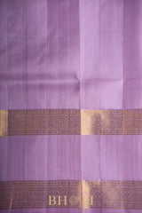 white and lavender pure zari mulberry silk kai korvai kanjivaram