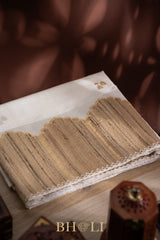 white banarasi with jute border kaduwa handwoven banarasi