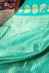 yellow and green handwoven silk by silk kuttu gadwal