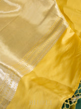yellow mashru silk brocade banarasi