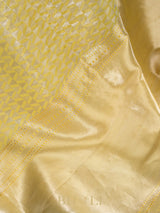 yellow mashru silk brocade banarasi
