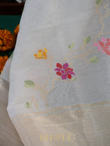 authentic real zari shwetambari pure mul cotton jamdani banarasi