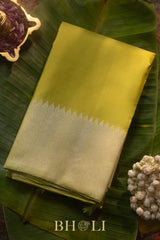 chartreuse pure mulberry silk 8 kol kanjivaram