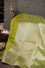 chartreuse pure mulberry silk 8 kol kanjivaram
