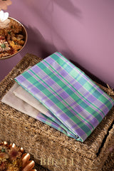 checkered blue no zari gadwal