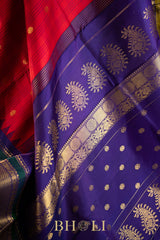 checkered body kuttu silk by silk gadwal