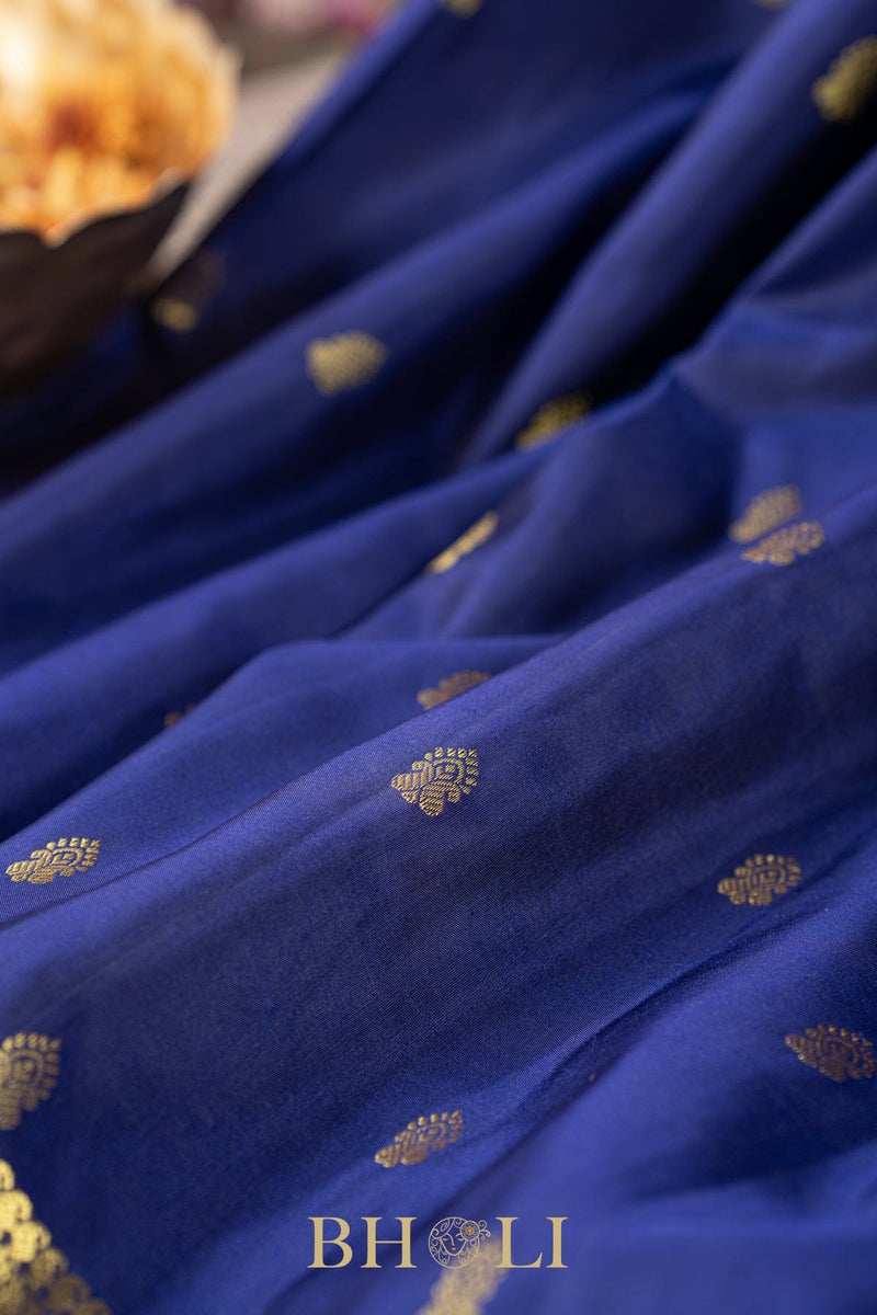 checkered pallu blue and raspberry pink kuttu gadwal