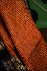 checkered pure zari mulberry silk korvai kanjivaram