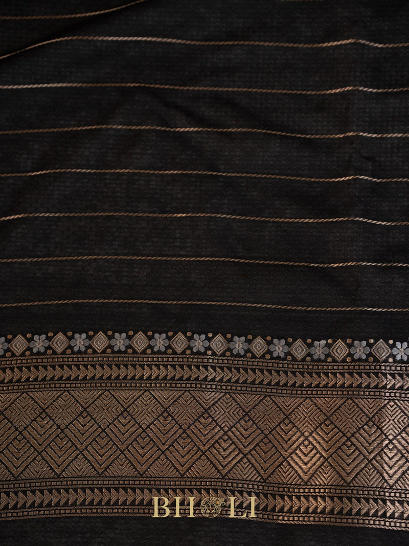concetual pure katan silk black banarasi
