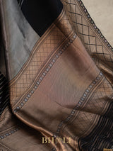 concetual pure katan silk black banarasi