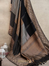 concetual pure katan silk black banarasi