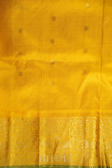 dark blue and yellow silk by silk handwoven gadwal