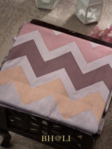designer zig-zag handwoven pattern pure katan silk banarasi