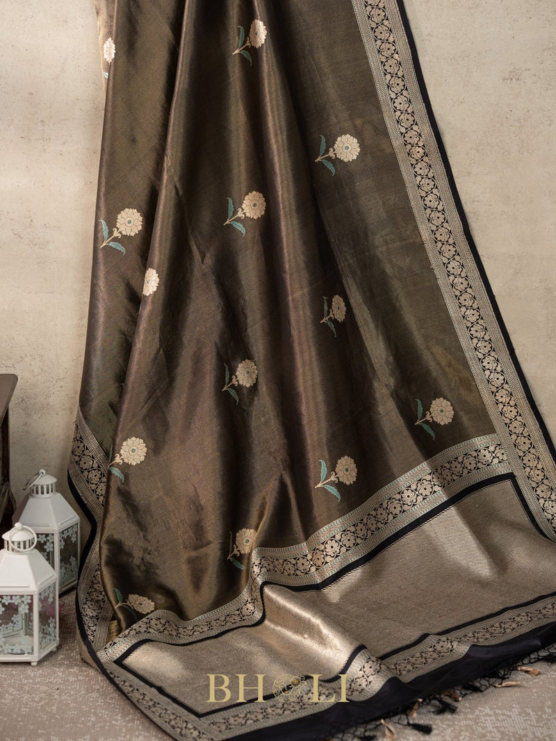 drill handwoven brocade with kaduwa buta katan silk banarasi