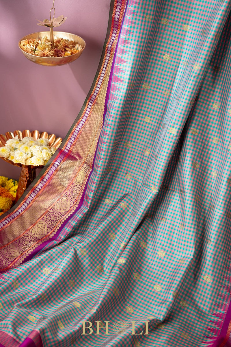 dual tone pure mulberry silk kuttu gadwal