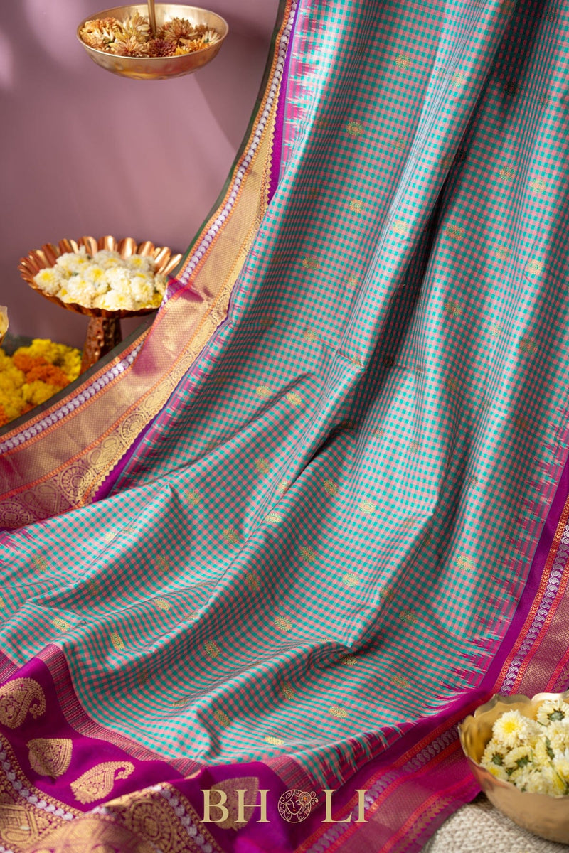 dual tone pure mulberry silk kuttu gadwal
