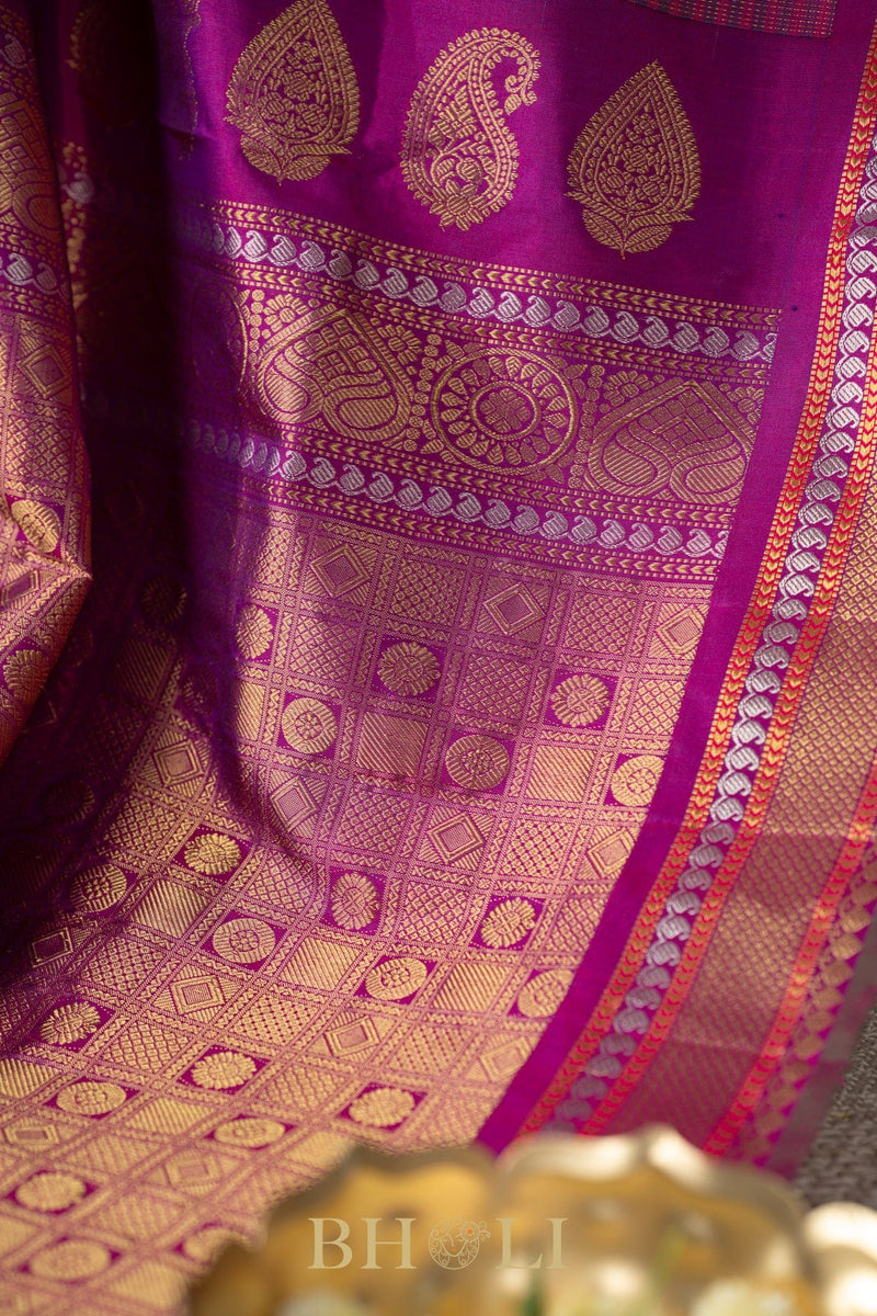 dual tone pure mulberry silk kuttu gadwal