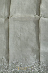 embroidered tussar georgette sage green saree