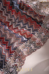 floral printed hand-crafted cutdaana and sequin work organza saree