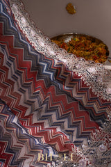 floral printed hand-crafted cutdaana and sequin work organza saree