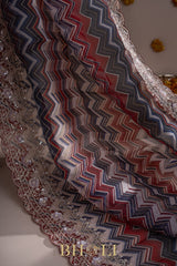 floral printed hand-crafted cutdaana and sequin work organza saree