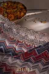 floral printed hand-crafted cutdaana and sequin work organza saree