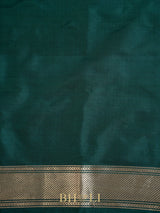 green handwoven pure katan silk kaduwa banarasi