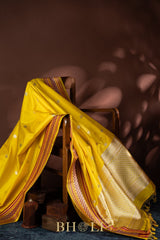 handwoven art deco style kaduwa border katan silk banarasi